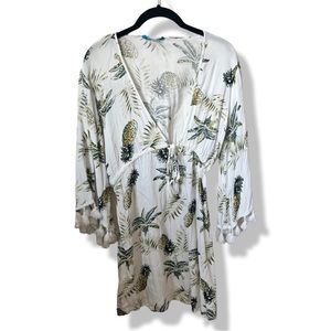 Blue Island Tropical Beach Cover Up Dress Size XS